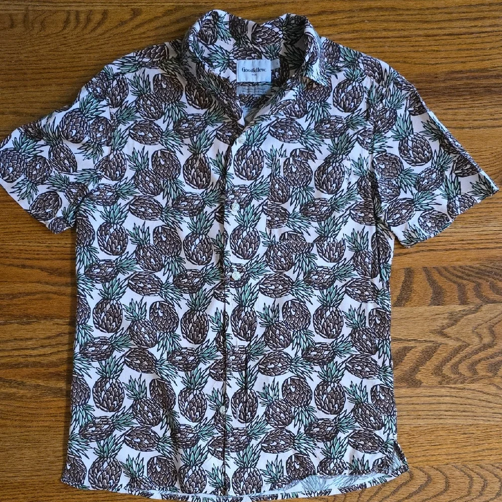 Pineapple Print Men's Shirt - Picture 1 of 4